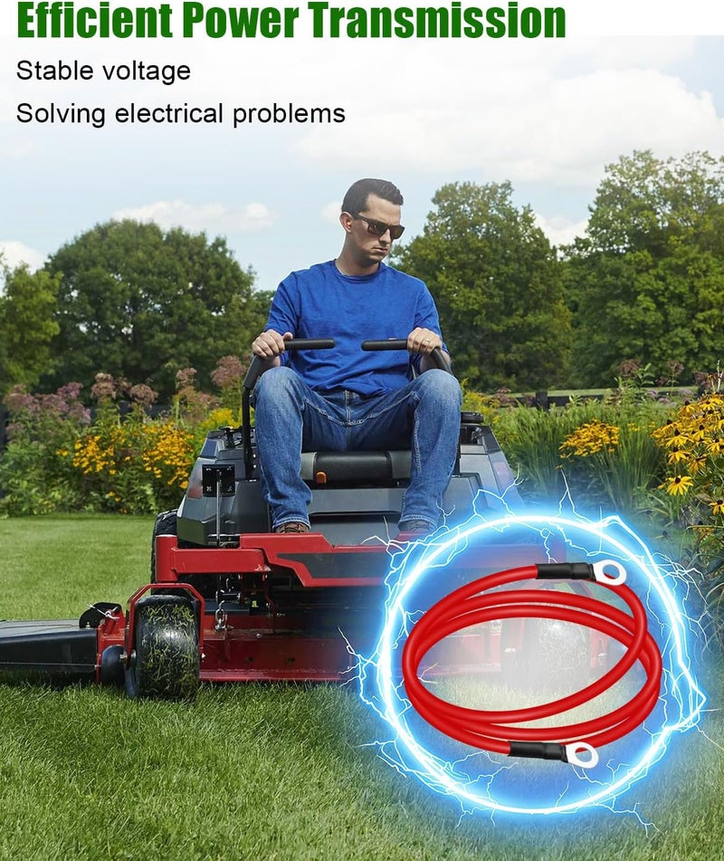QAGGUM Lawn Mower Battery Cables Fit for Toro Timecutter 74360 74363 74365 74366 74370 74372 74373 74374 74375 74376 74380 74381 74391 74398 74399 Lawn Boy 81270 81271 Replace 110-6794 - Image 4